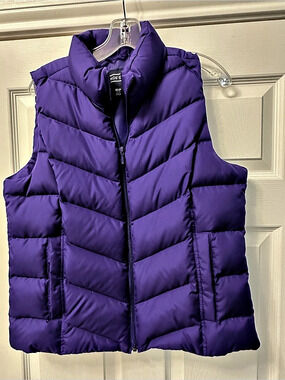 Lands' End Down Chevron Puffer Vest